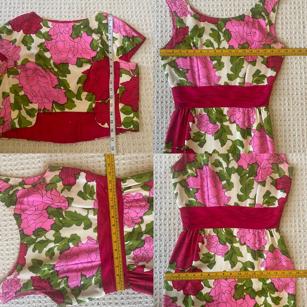 Vintage Ben Barrack 50s 60s Silk Floral Sheath Dress Bolero 2pc ILGWU Pink - Picture 9 of 11